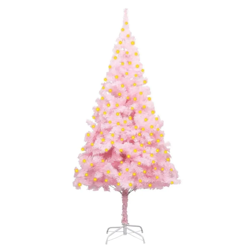 Artificial Pre-lit Christmas Tree with Stand Pink 180 cm PVC 3077413