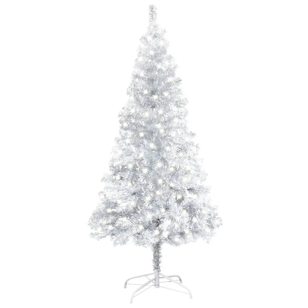 Artificial Pre-lit Christmas Tree with Stand Silver 120 cm PET 3077436