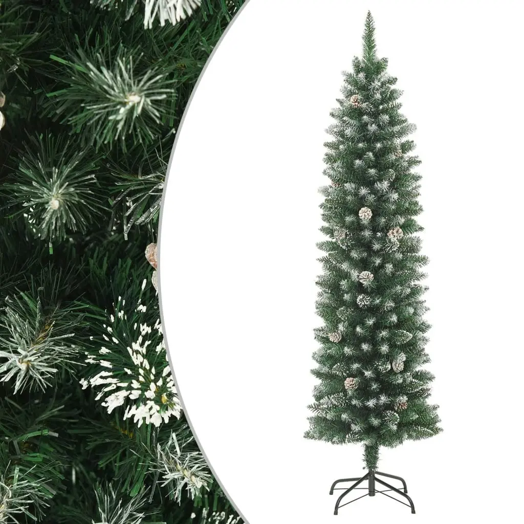 Artificial Slim Christmas Tree with Stand 210 cm PVC 345167