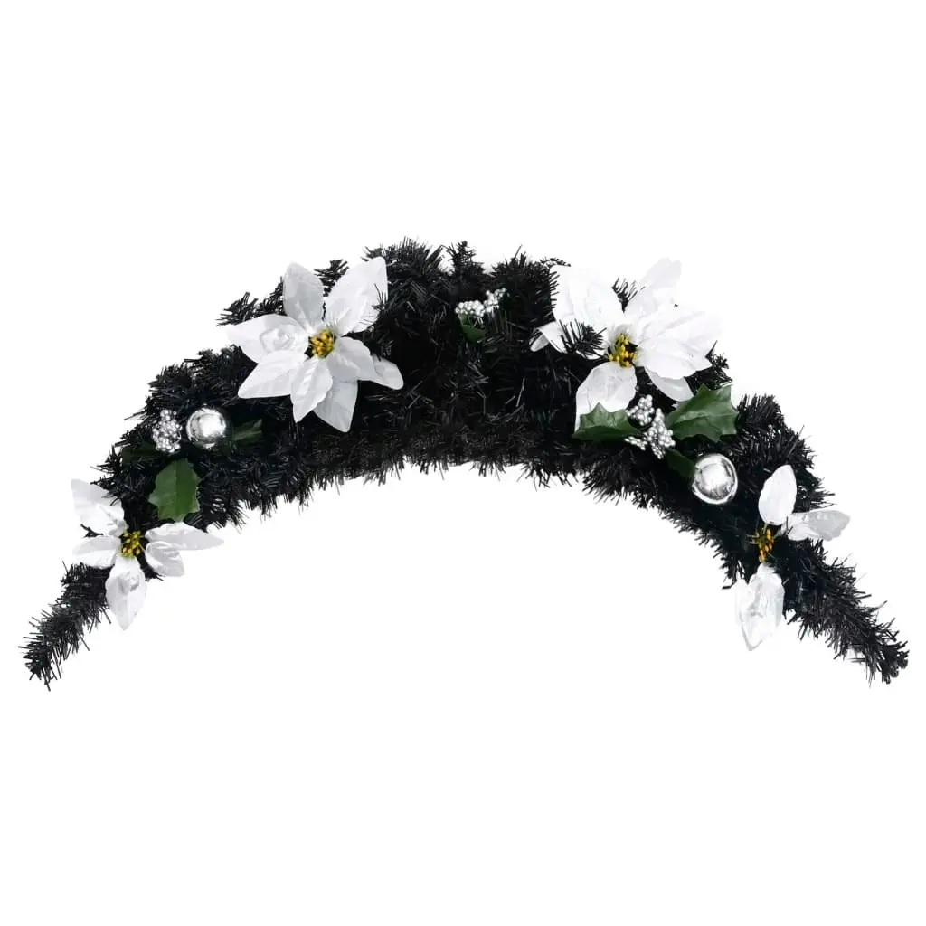 Christmas Arch with LED Lights Black 90 cm PVC 328473