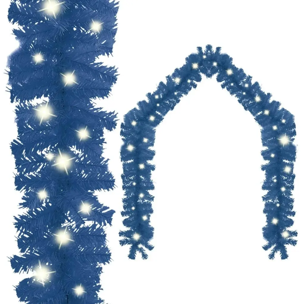 Christmas Garland with LED Lights 5 m Blue 329192