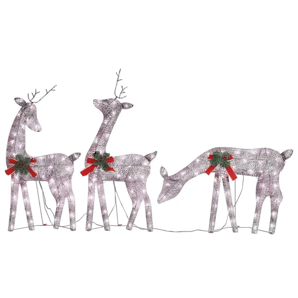 Christmas Reindeer Family 270x7x90 cm Gold Warm White Mesh 328503