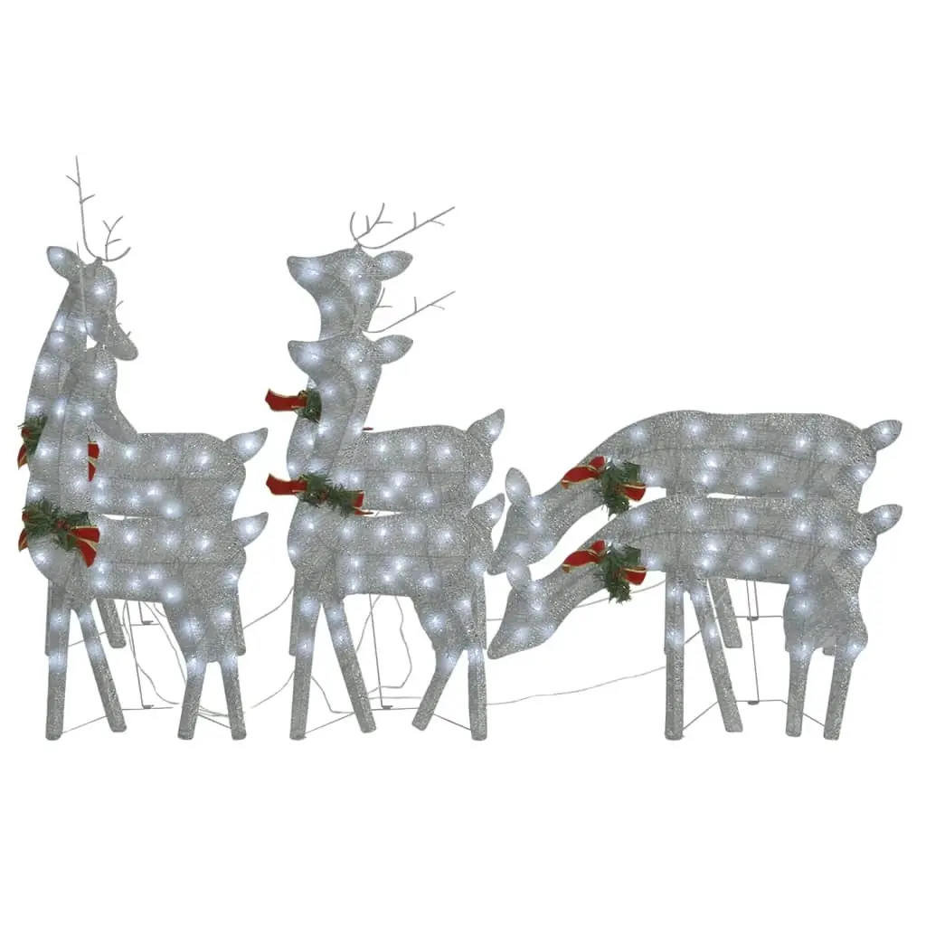 Christmas Reindeers 6 pcs Silver Cold White Mesh 3154248