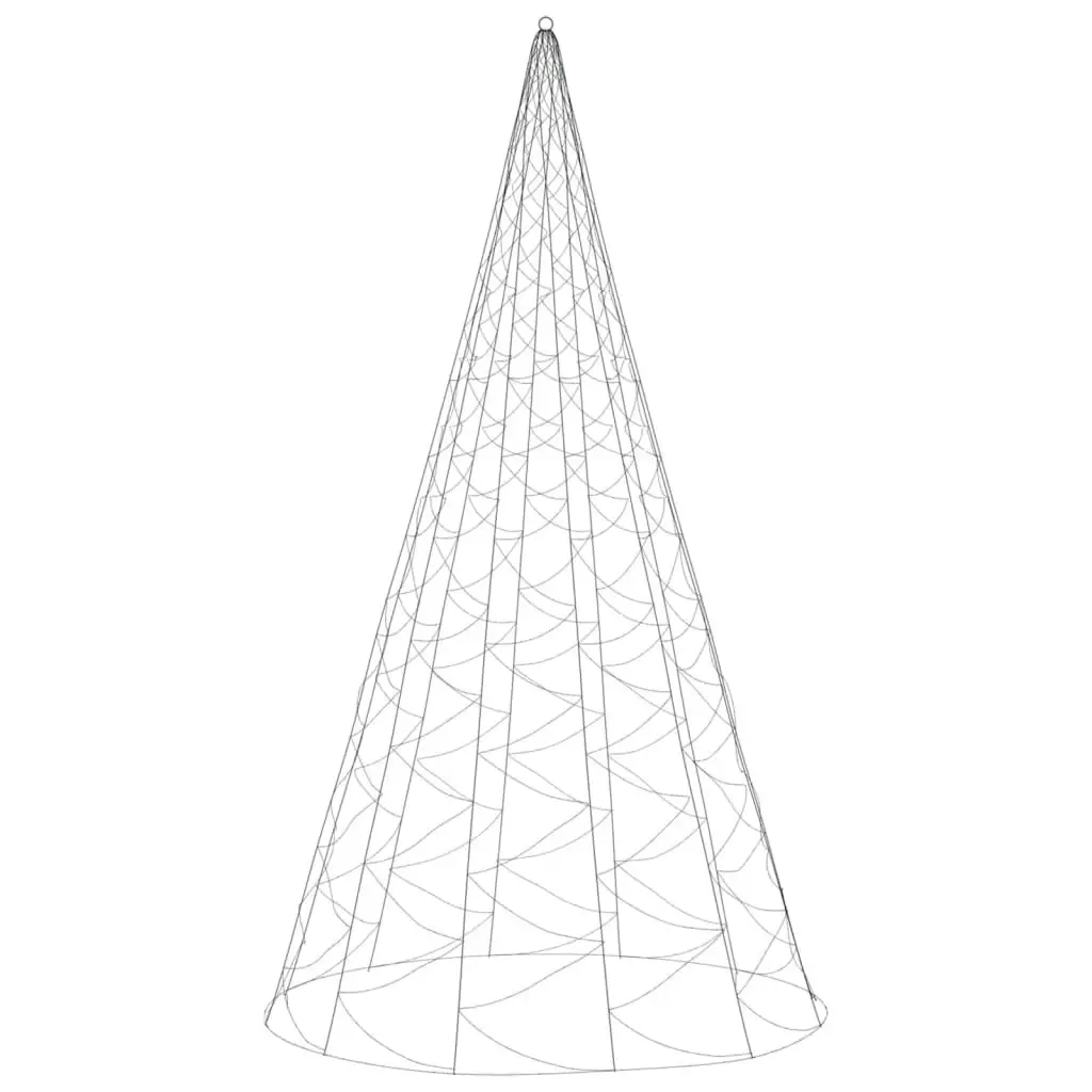 Christmas Tree on Flagpole Warm White 1400 LEDs 500 cm 343732