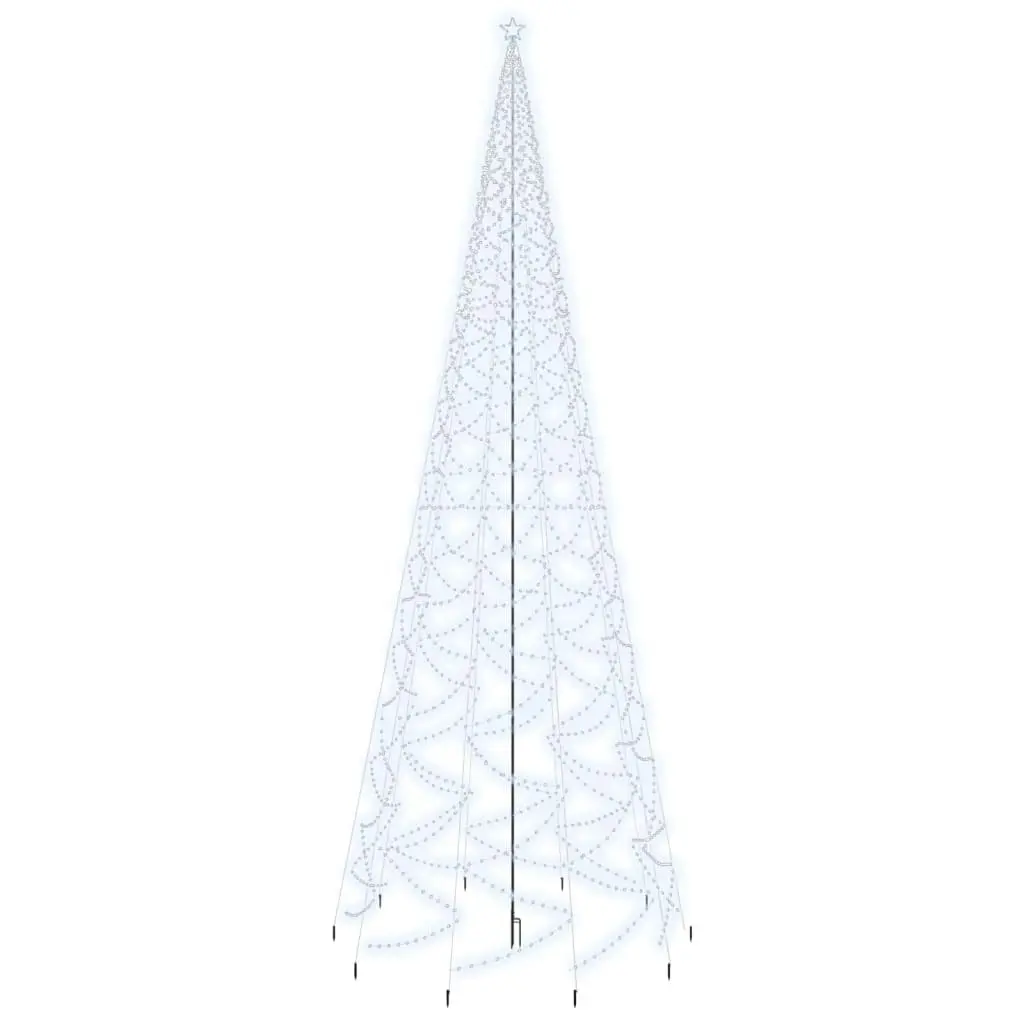 Christmas Tree with Spike Cold White 3000 LEDs 800 cm 343757