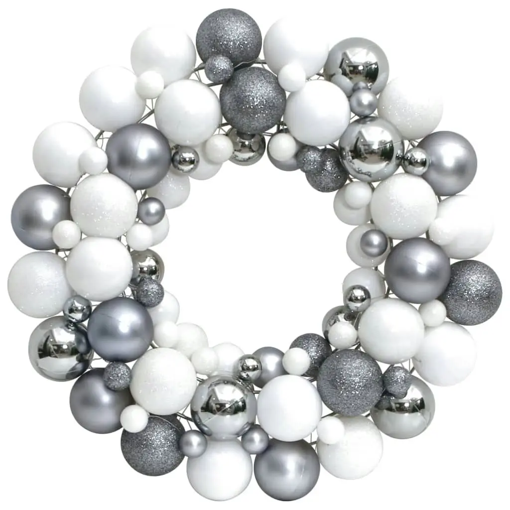 Christmas Wreath White and Grey 45 cm Polystyrene 356124