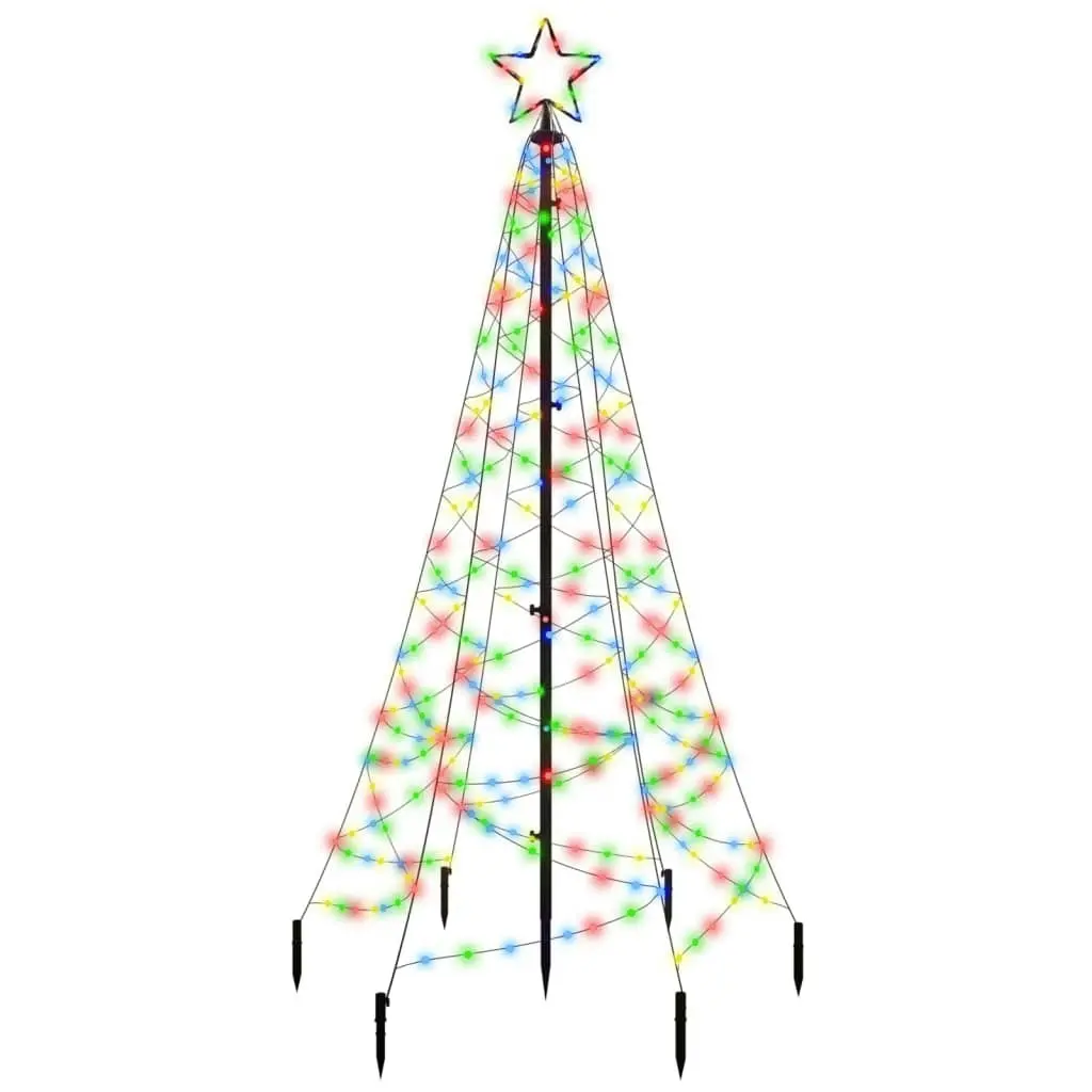 Christmas Tree with Spike Colourful 200 LEDs 180 cm 343568