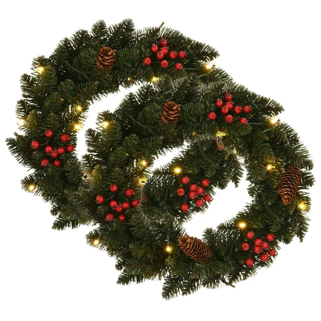 Christmas Wreaths 2 pcs with Decoration Green 45 cm 284330