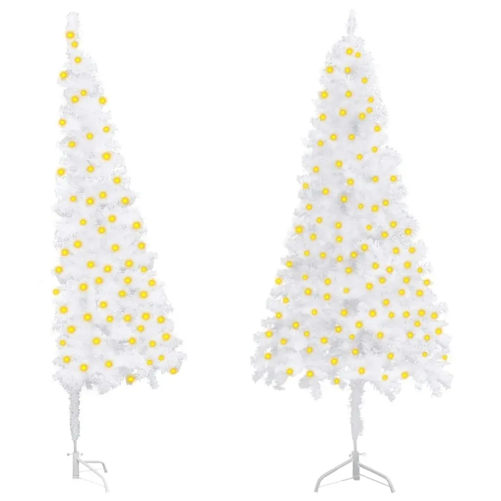 Corner Artificial Pre-lit Christmas Tree White 240 cm PVC 3077941