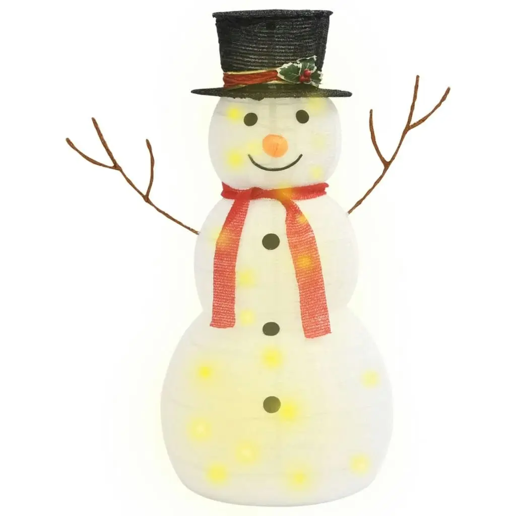 Decorative Christmas Snowman Figure with LED Luxury Fabric 90cm 329760