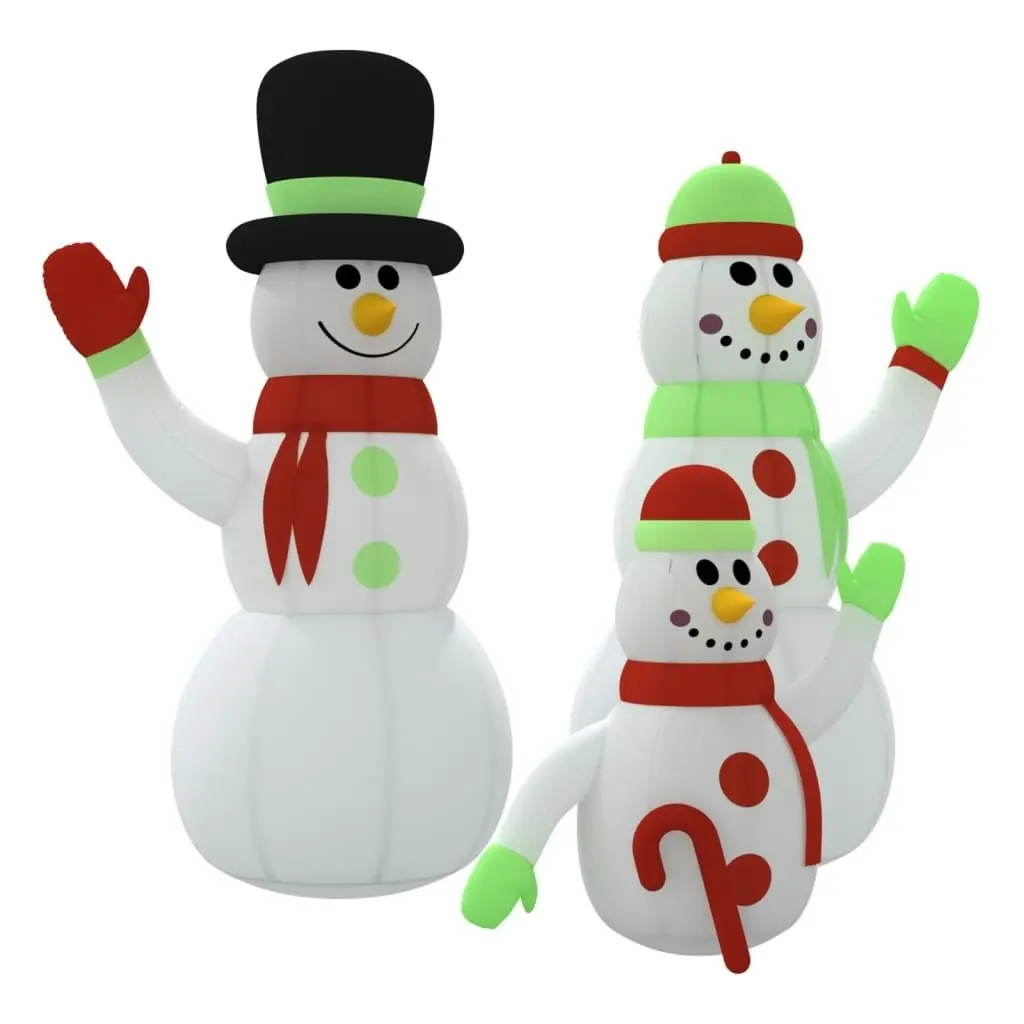 Inflatable Snowman Family with LEDs 360 cm 345386