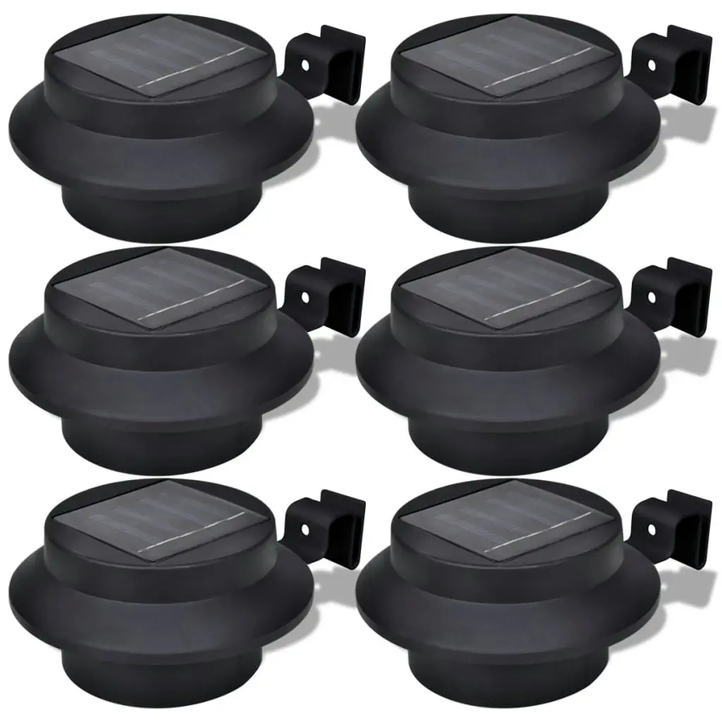 Outdoor Solar Lamp Set 6 pcs Fence Light Gutter Light Black 41180