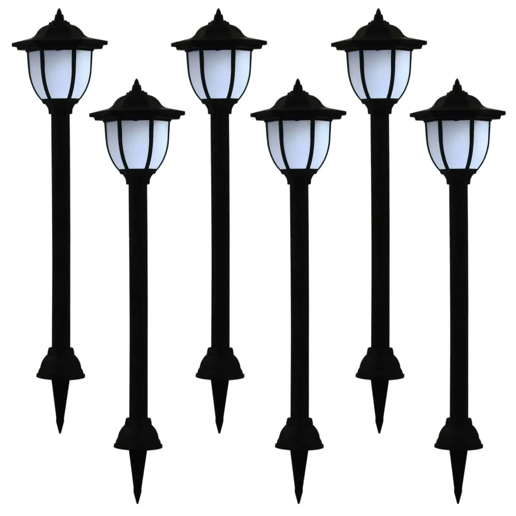 Outdoor Solar Lamps 6 pcs LED Black 277138