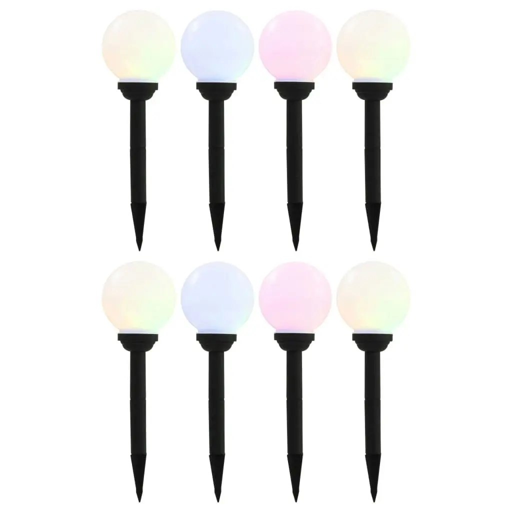 Outdoor Solar Lamps 8 pcs LED Spherical 15 cm RGB 277125