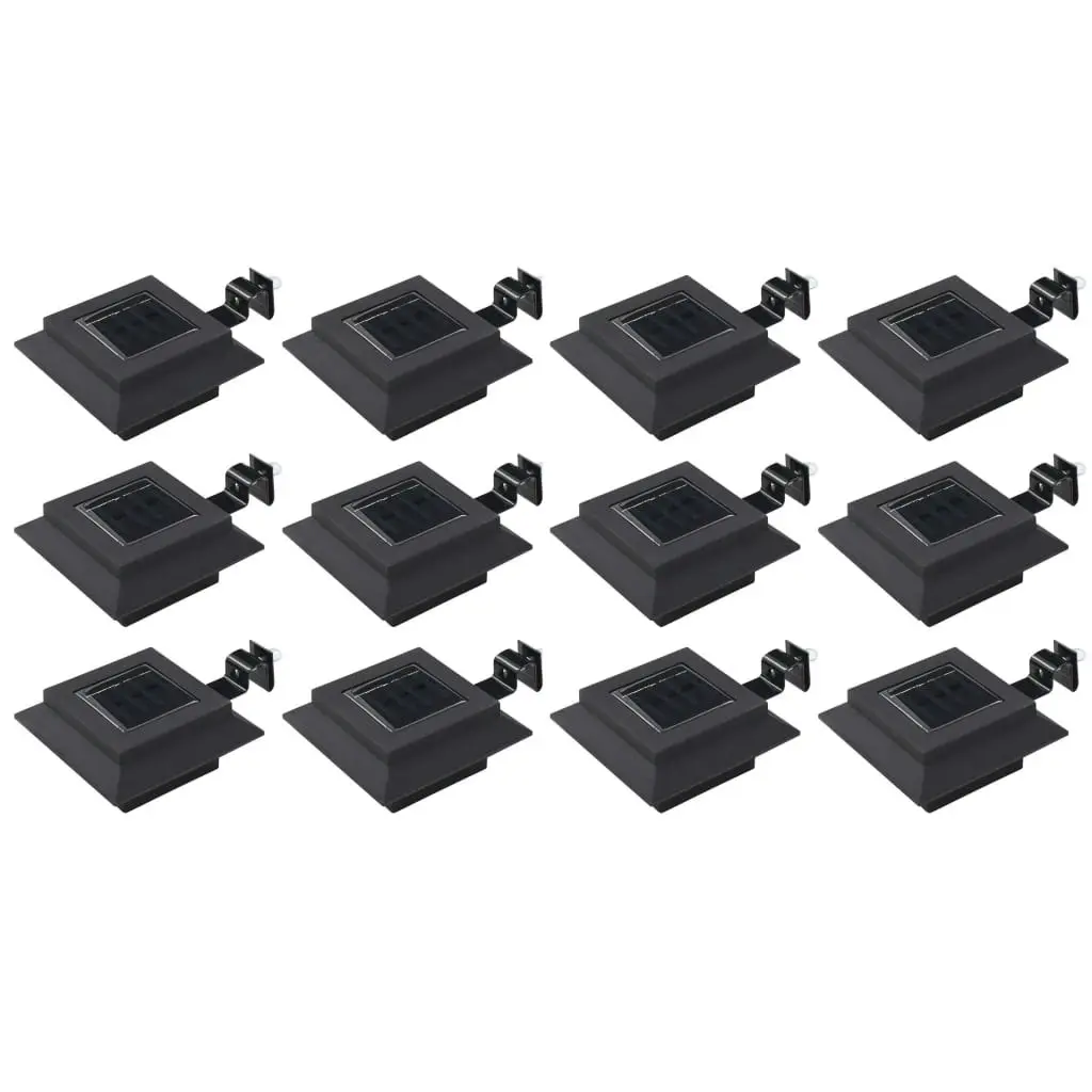 Outdoor Solar Lamps 12 pcs LED Square 12 cm Black 277136