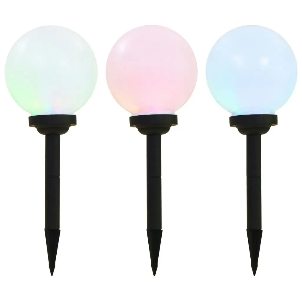 Outdoor Solar Lamps 3 pcs LED Spherical 20 cm RGB 44458