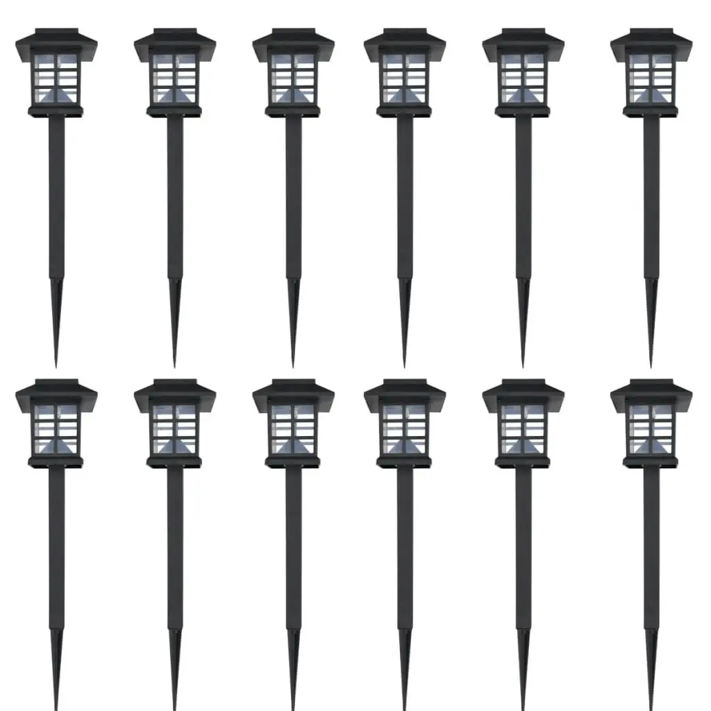 Outdoor Solar Lamp LED Light Set 12 pcs with Spike 8.6 x 8.6 x 38 cm 41161