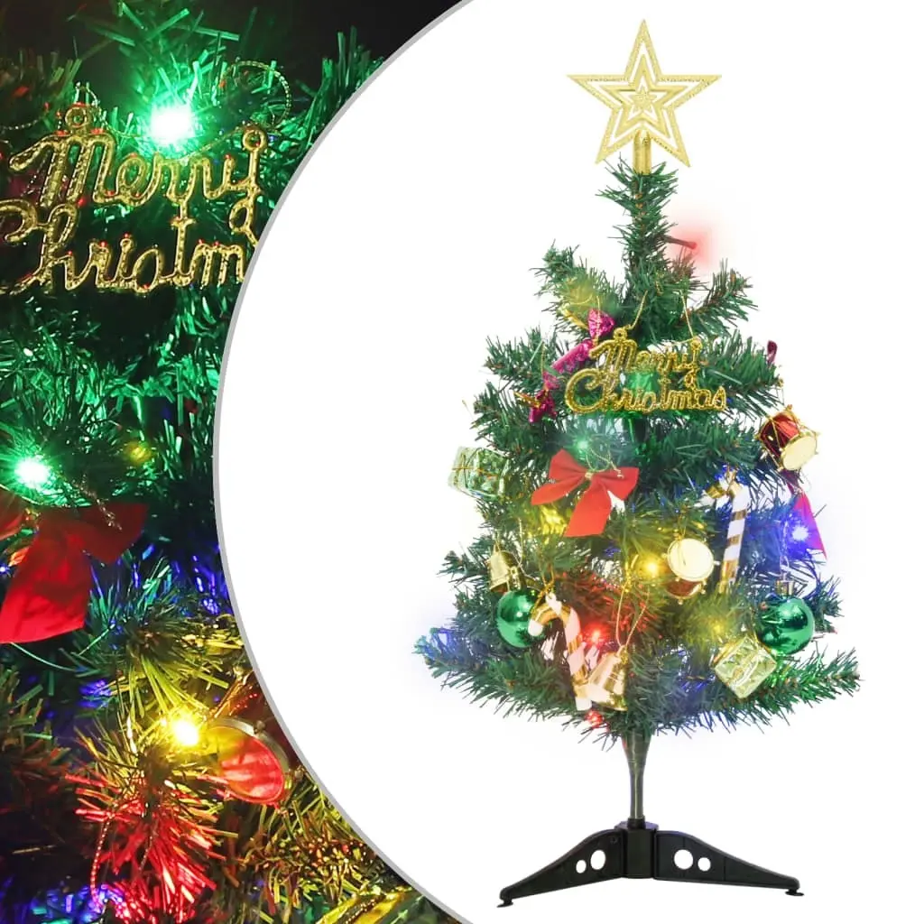 Mini Artificial Pre-lit Christmas Tree with 30 LEDs Green 60 cm 357768