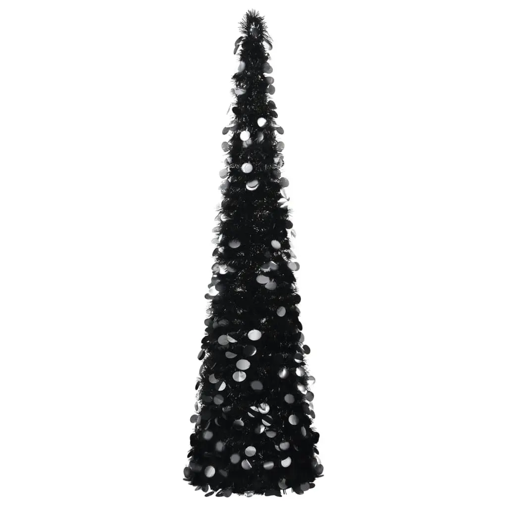 Pop-up Artificial Christmas Tree Black 180 cm PET 320987