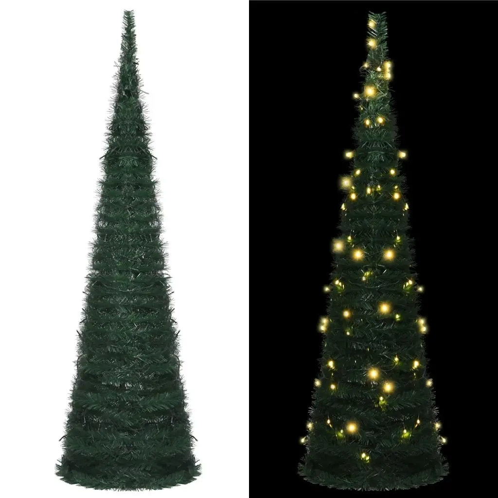 Pop-up String Artificial Pre-lit Christmas Tree Green 150 cm 321523