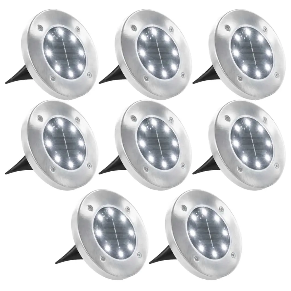 Solar Ground Lights 8 pcs LED Lights White 44416