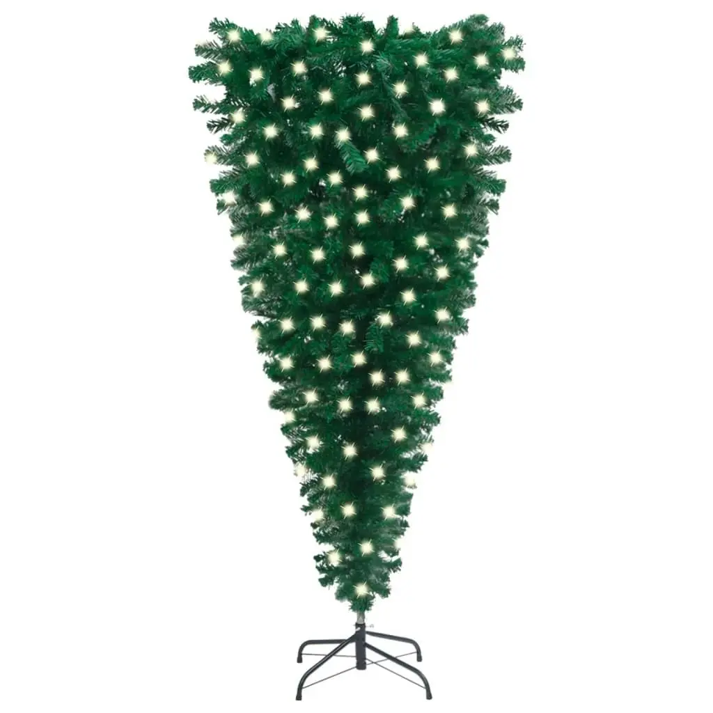 Upside-down Artificial Pre-lit Christmas Tree Green 180 cm 3077975