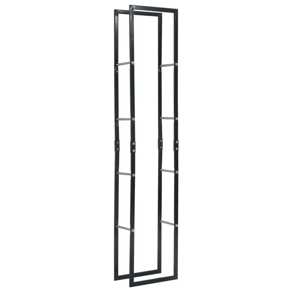 Firewood Rack Black 40x25x200 cm Steel 286283