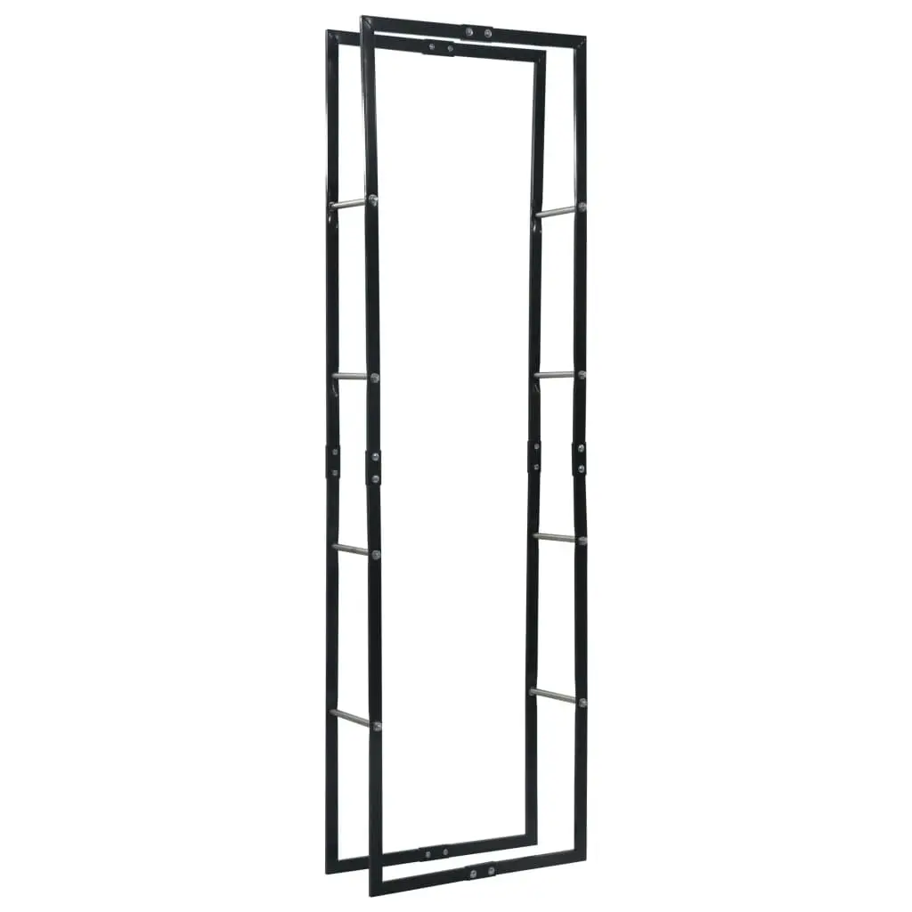 Firewood Rack Black 60x25x200 cm Steel 286284