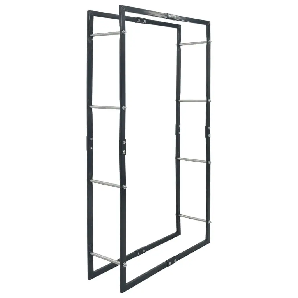 Firewood Rack Black 80x25x150 cm Steel 286289