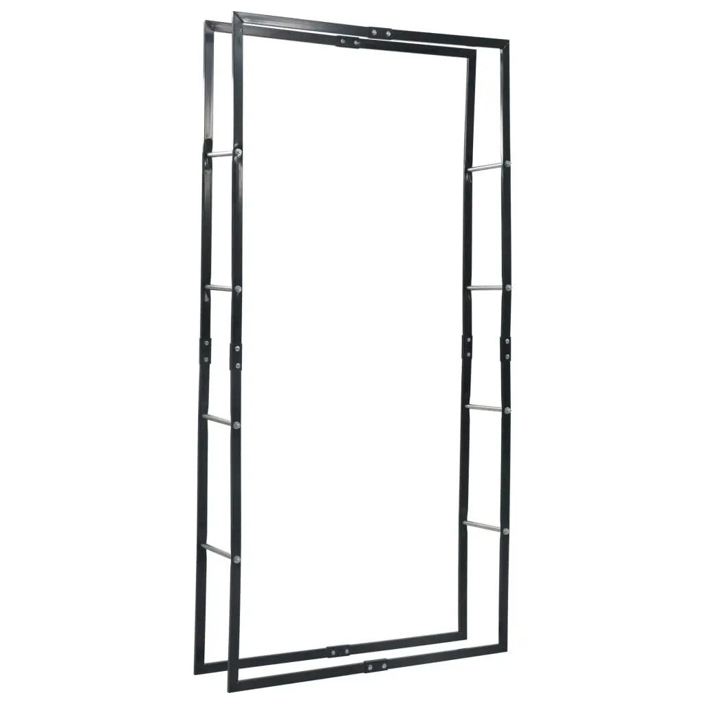 Firewood Rack Black 100x25x200 cm Steel 286286