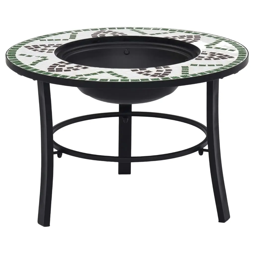 vidaXL Mosaic Fire Pit Green 68cm Ceramic 46722