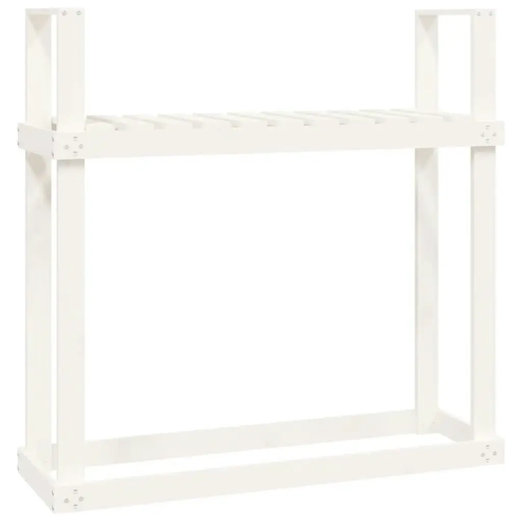 Firewood Rack White 110x35x108.5 cm Solid Wood Pine 823858