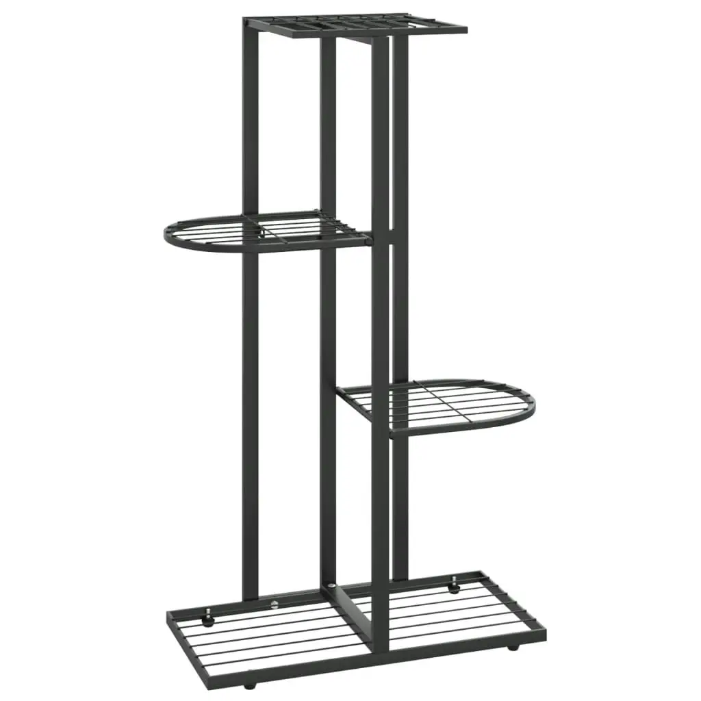 4-Floor Flower Stand 43x22x76 cm Black Metal 336108