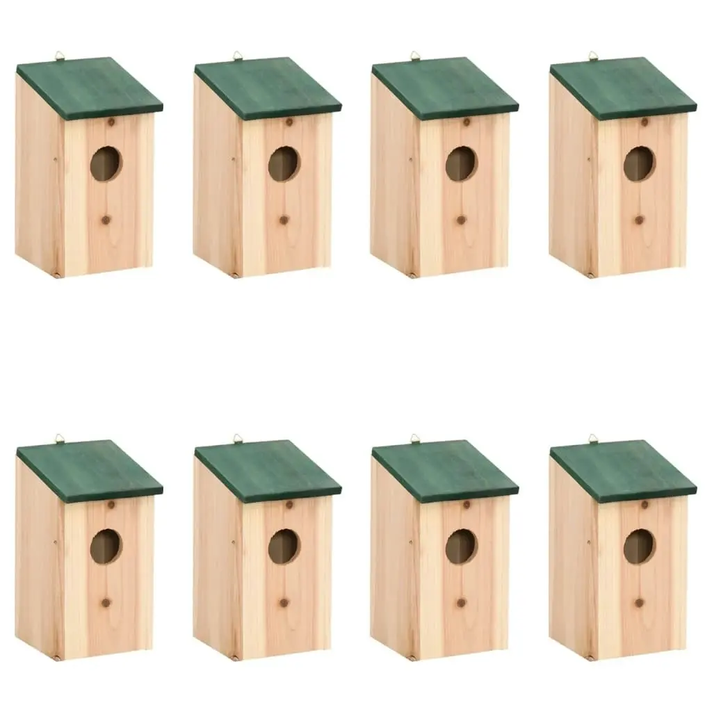 Bird Houses 8 pcs Wood 12x12x22 cm 276006