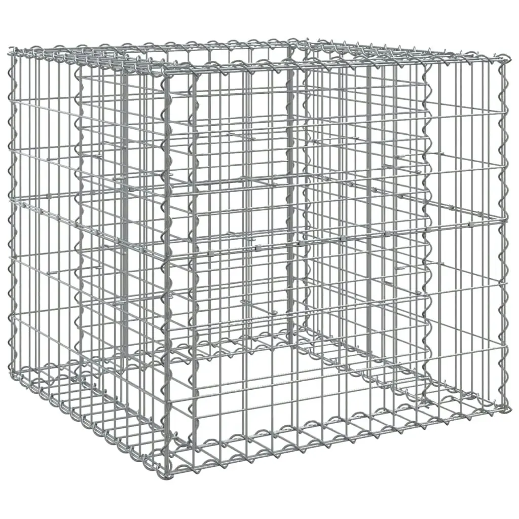 Gabion Basket Silver 70x70x65 cm Galvanised Iron 364850