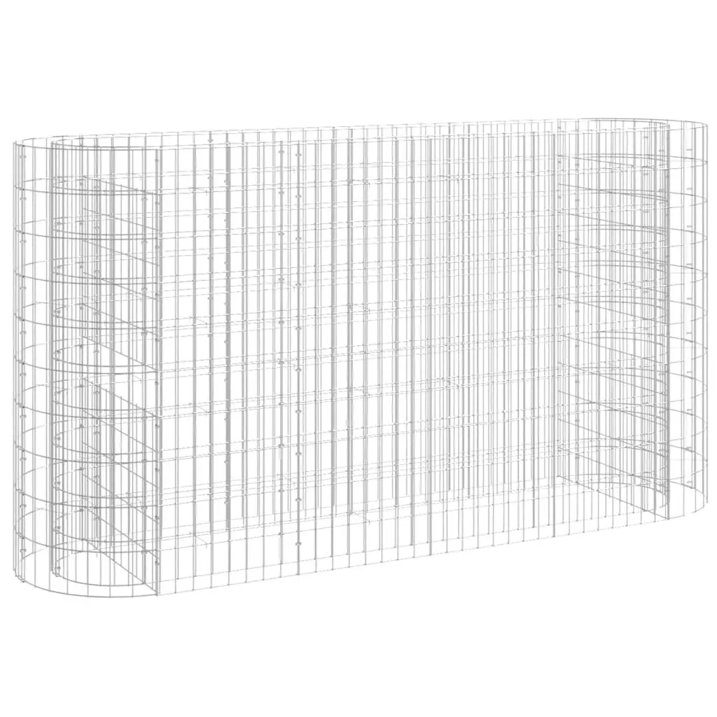 Gabion Raised Bed Galvanised Iron 190x50x100 cm 152033