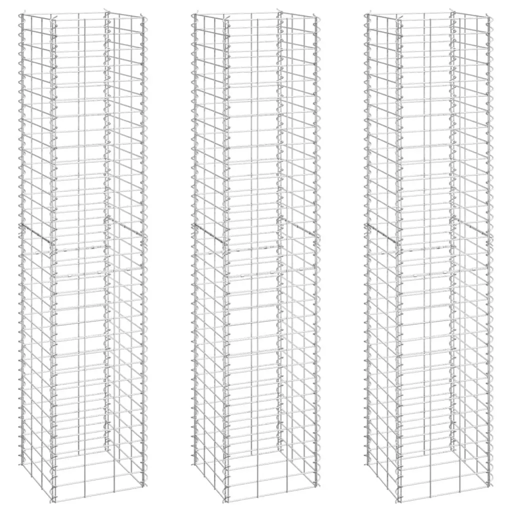 Gabion Raised Beds 3 pcs 30x30x150 cm Iron 151250