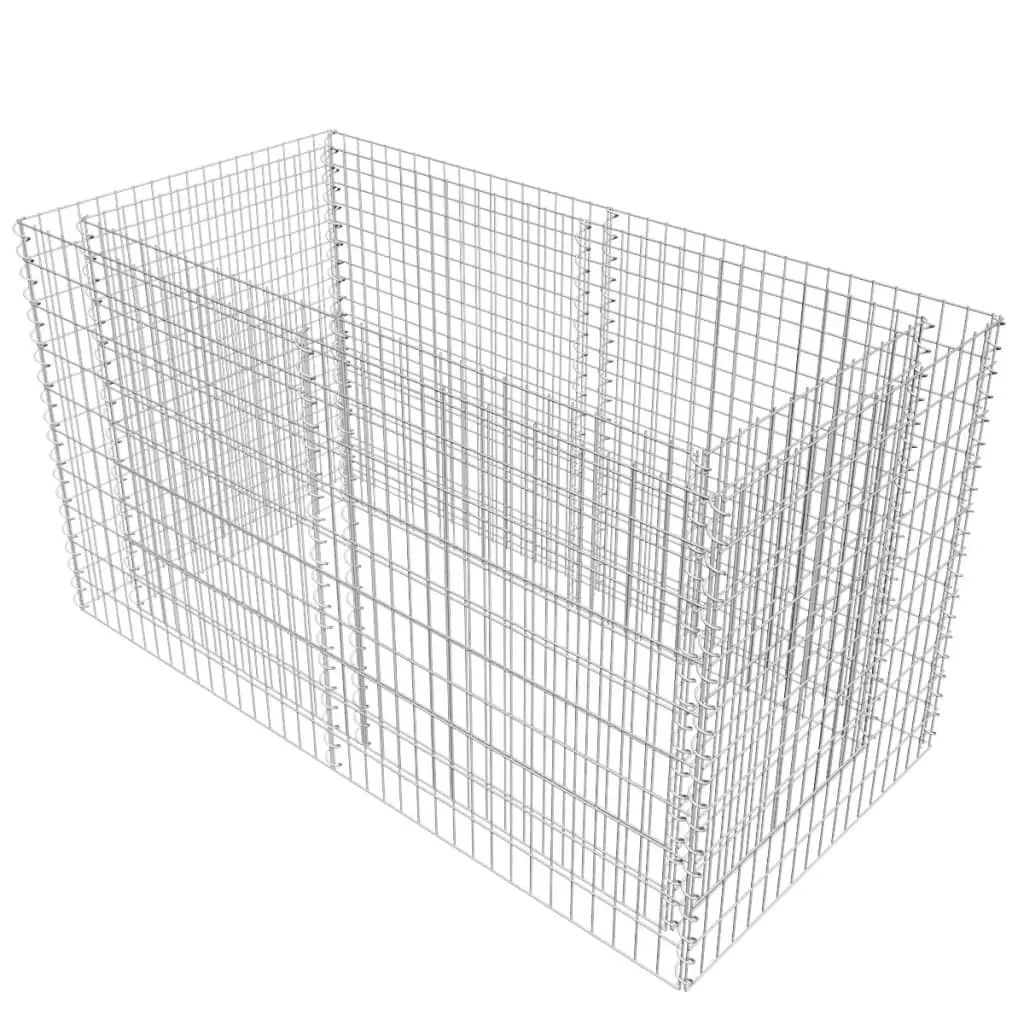 Gabion Raised Bed Steel 180x90x100 cm Silver 142366