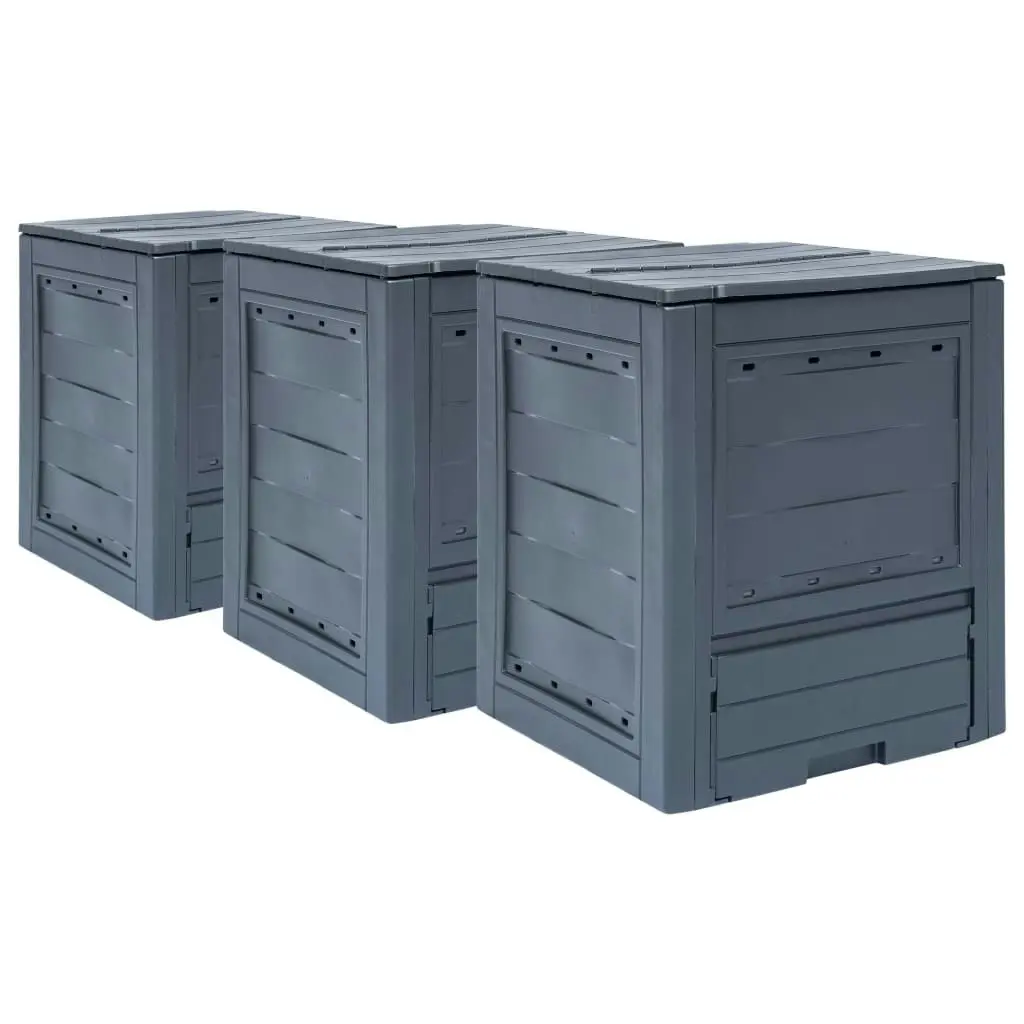 Garden Composters 3 pcs Grey 60x60x73 cm 780 L 278920