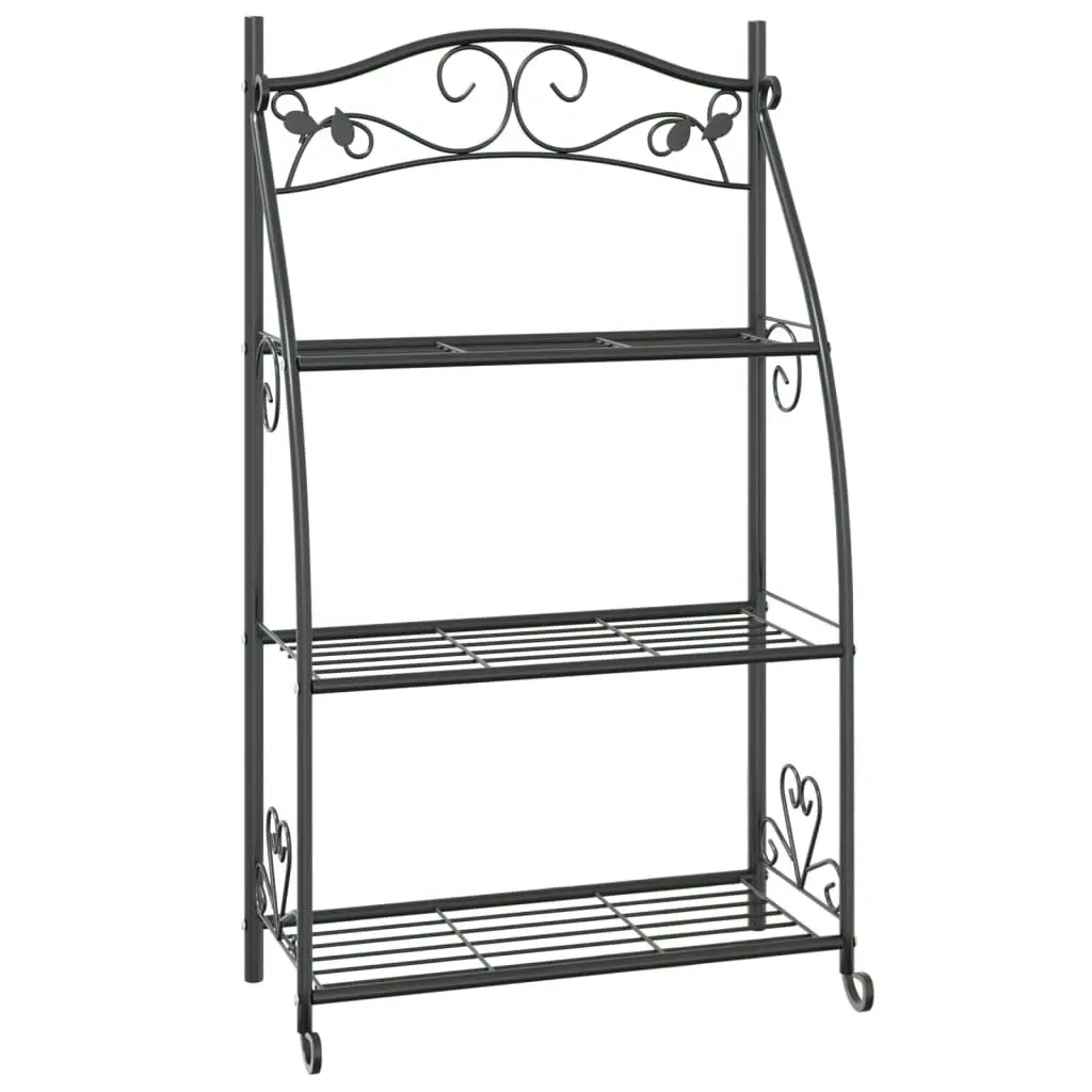 Flower Rack Black 56x30x96 cm Steel 319353