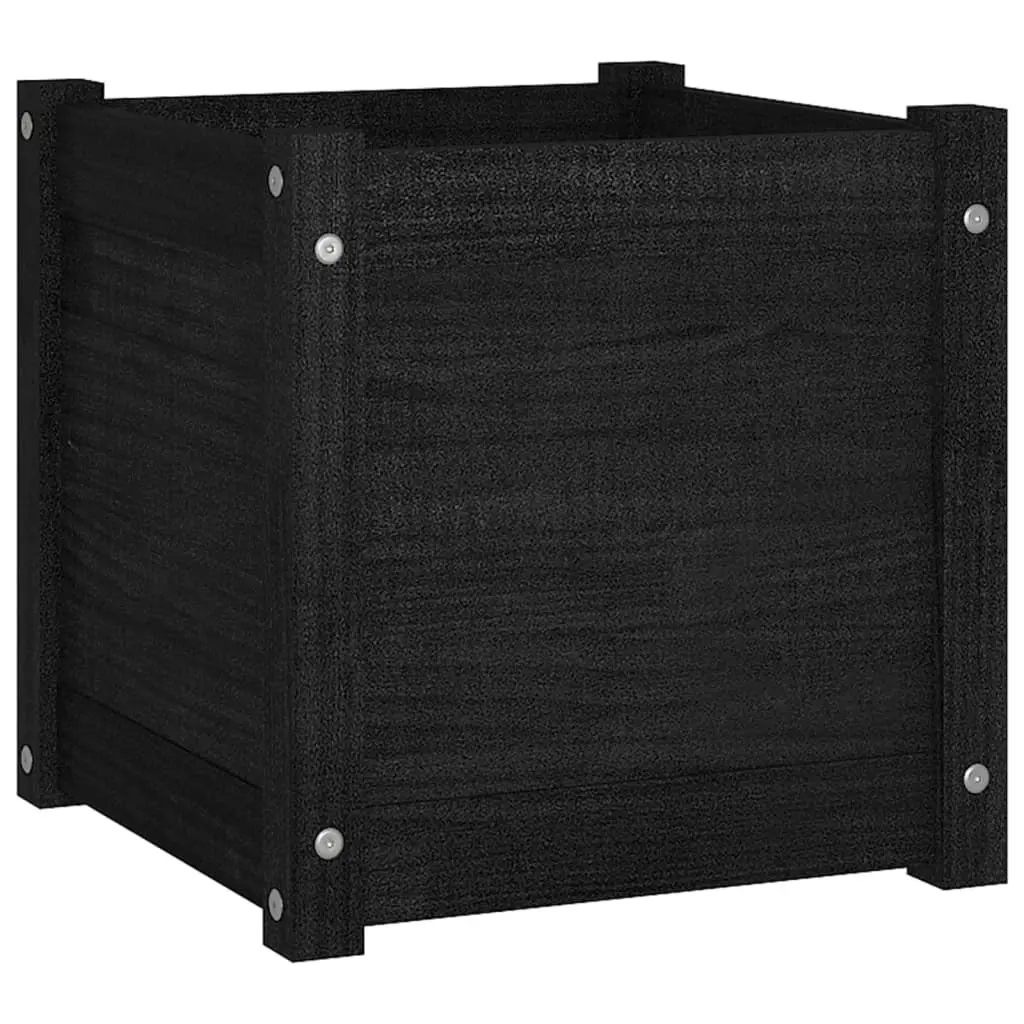 Garden Planter Black 40x40x40 cm Solid Pinewood 810542