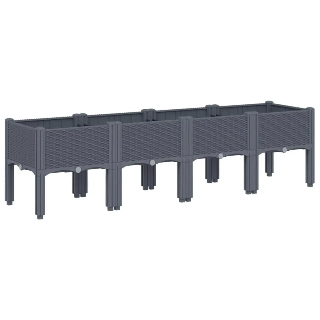 Garden Planter with Legs Grey 160x40x42 cm PP 367901