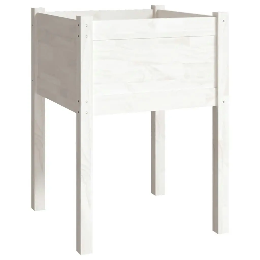 Garden Planter White 50x50x70 cm Solid Pinewood 810801