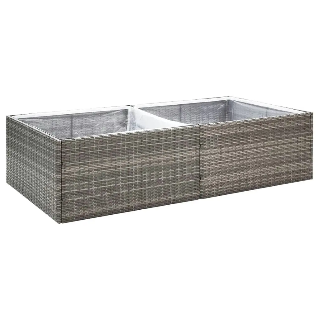 Garden Planter Grey 157x80x40 cm Poly Rattan 319176