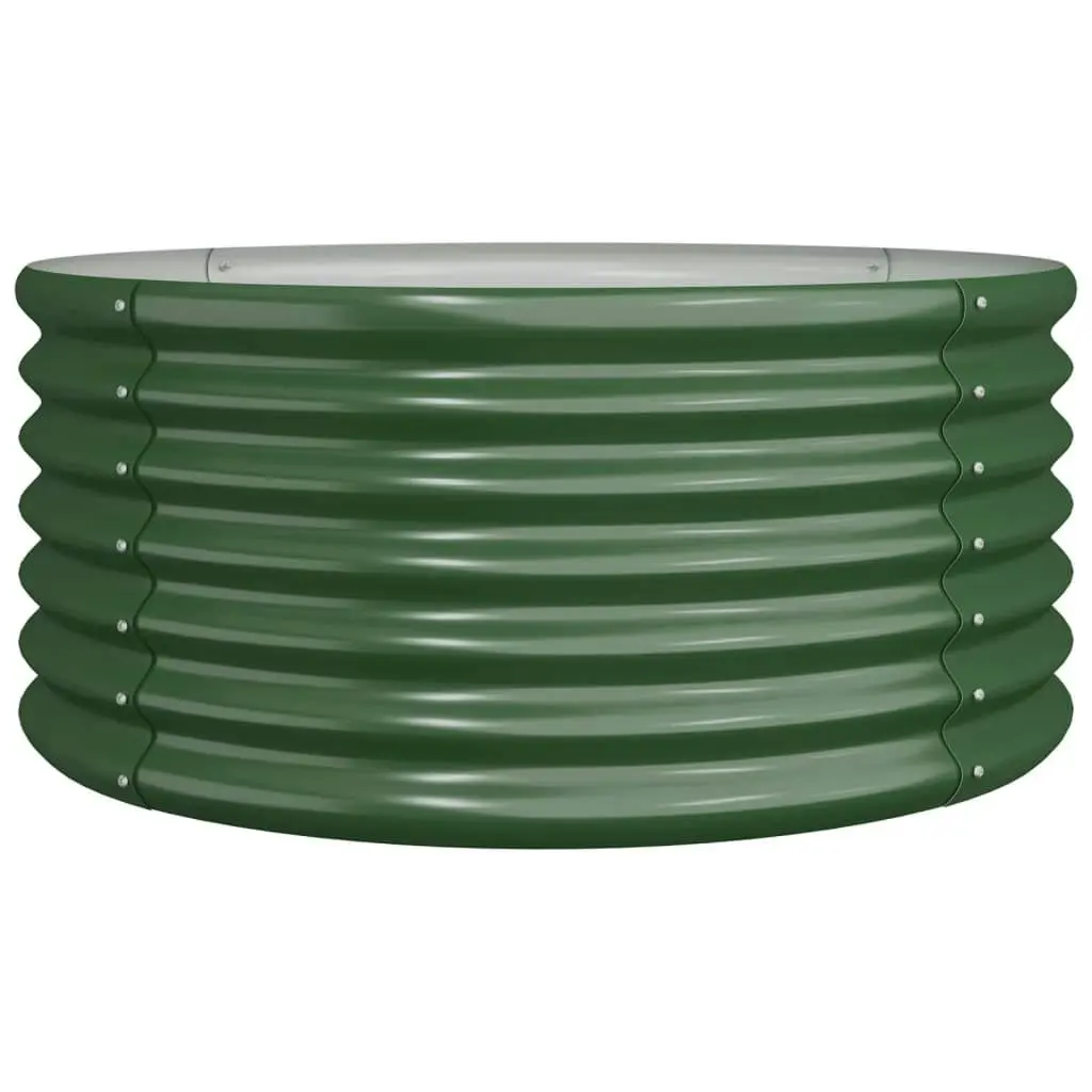 Garden Planter Powder-coated Steel 80x80x36 cm Green 318853