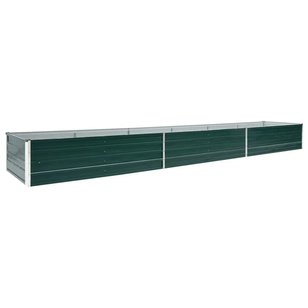 Garden Raised Bed Galvanised Steel 480x80x45 cm Green 47065