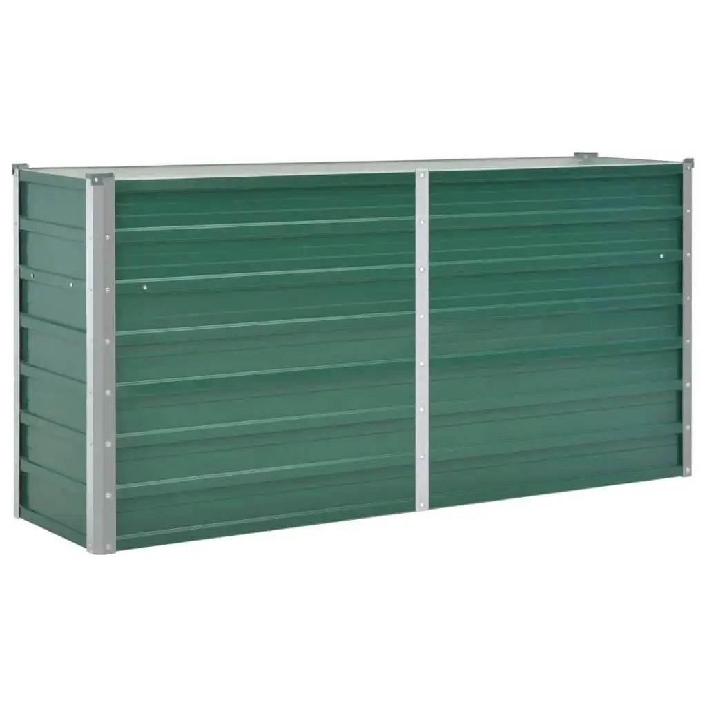 Garden Raised Bed Galvanised Steel 160x40x77 cm Green 44849