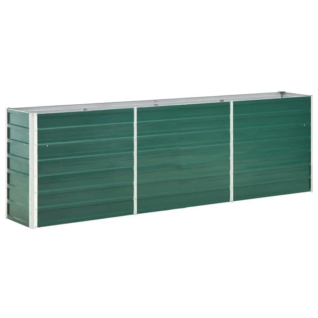 Garden Raised Bed Galvanised Steel 240x40x77 cm Green 47041