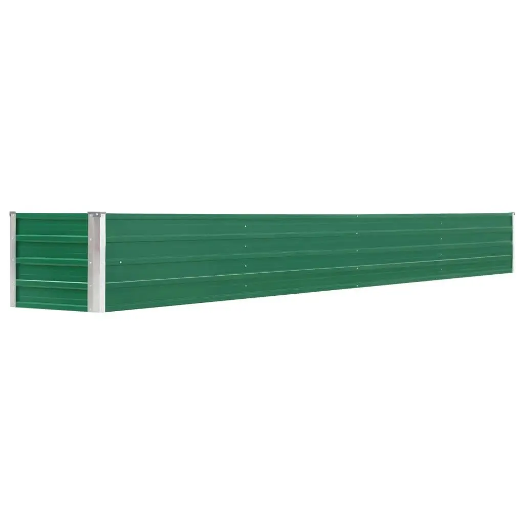 Garden Raised Bed Galvanised Steel 320x40x45 cm Green 47053