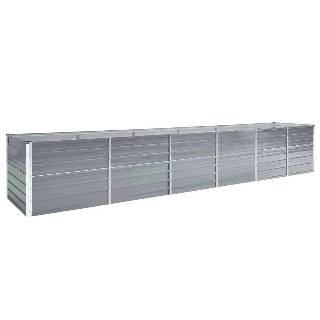 Garden Raised Bed Galvanised Steel 480x80x77 cm Grey 47068